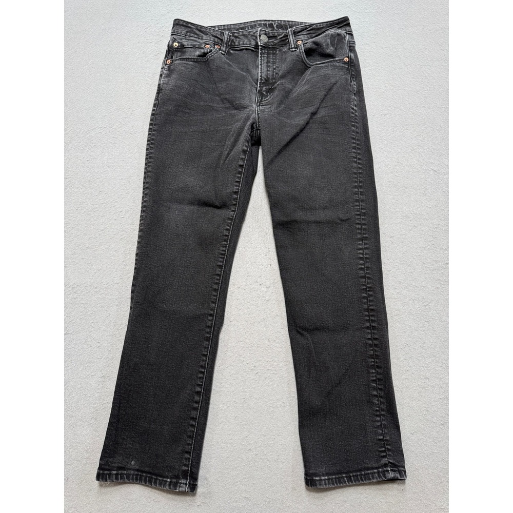 American Eagle Jeans Men's 32x30‎ Black Faded Slim Straight Leg Airflex+ Stretch